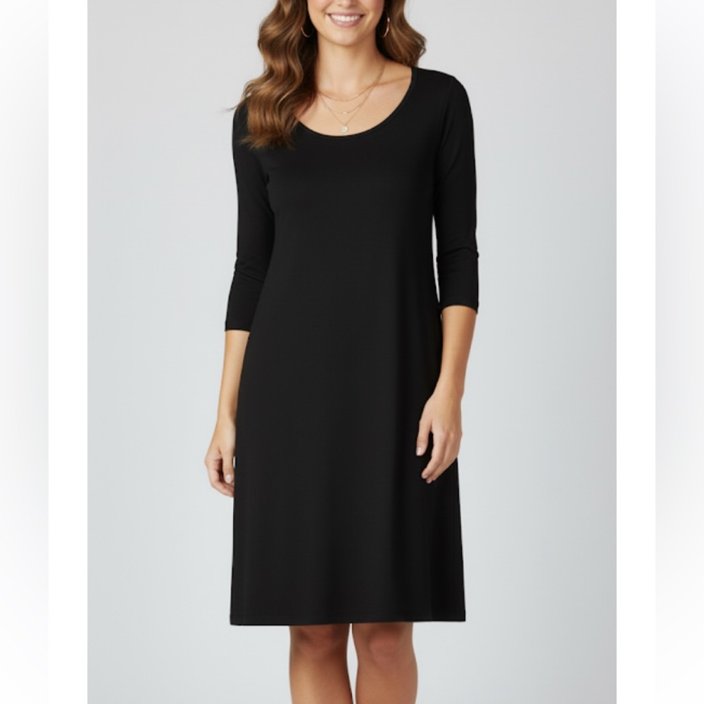 Chico's Travelers fabric Black Long Sleeve Dress